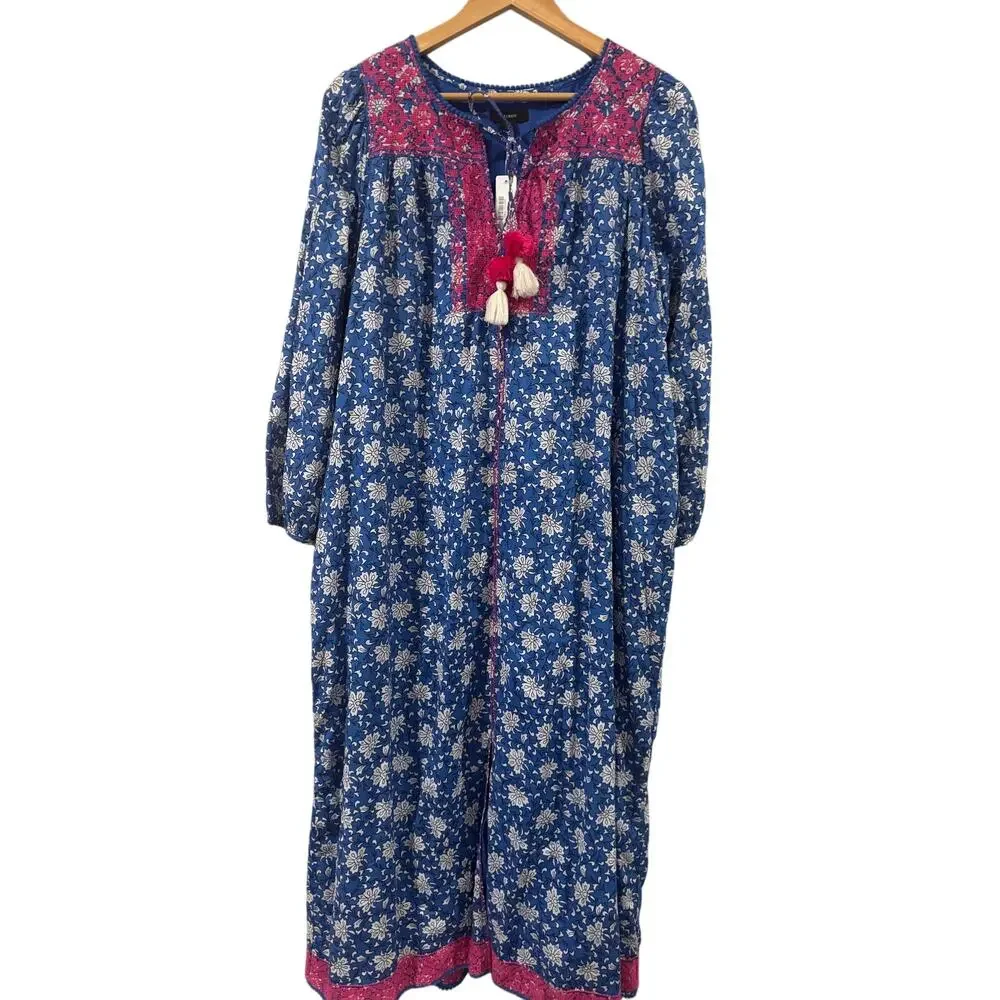 J. Crew Embroidered Tunic Dress Night Sky Block Print Medium NEW - Picture 2 of 9